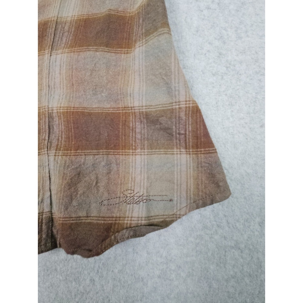 Stetson Women's M Brown Plaid Check Full Zip 100% Cotton Shirt CowgirlCore NWT - Picture 12 of 13